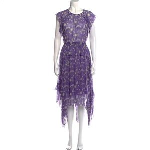 Ulla Johnson Purple floral napkin cut dress